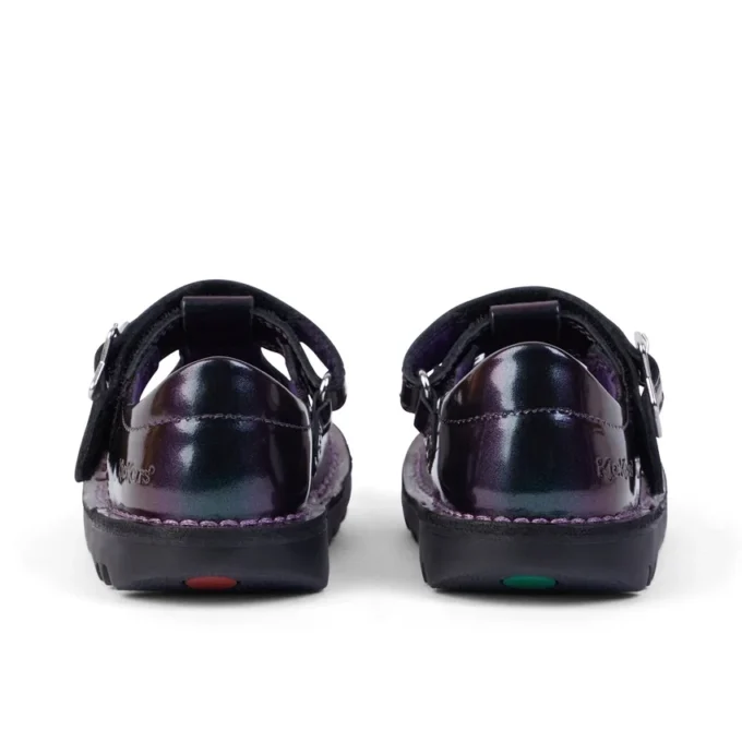 Zapatos Kick T-Bar Galactic de charol morado para niña pequeña