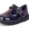 Zapatos Kick T-Bar Galactic de charol morado para niña pequeña