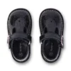 Zapatos Kick T-Bar Galactic de piel negra para niñas pequeñas