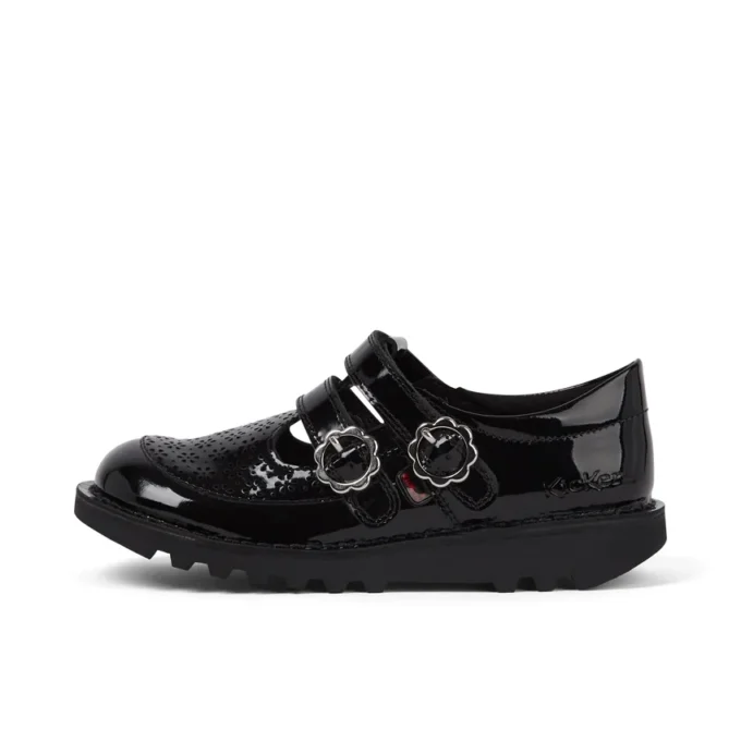 Zapatos Kick T-Bar Meadow de charol negro para niñas