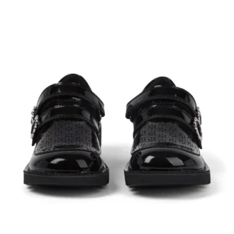 Zapatos Kick T-Bar Meadow de charol negro para niñas