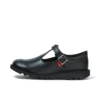 Zapatos Kick T-Bar para mujer joven, charol negro