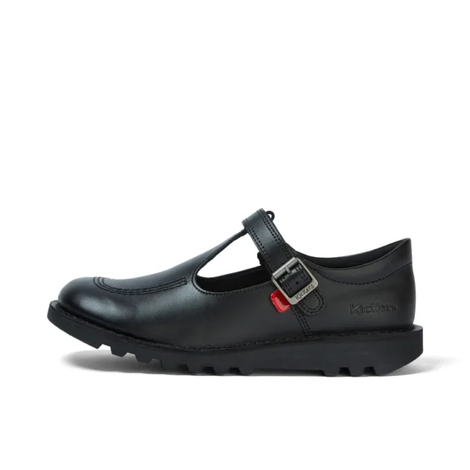 Zapatos Kick T-Bar para mujer joven, charol negro