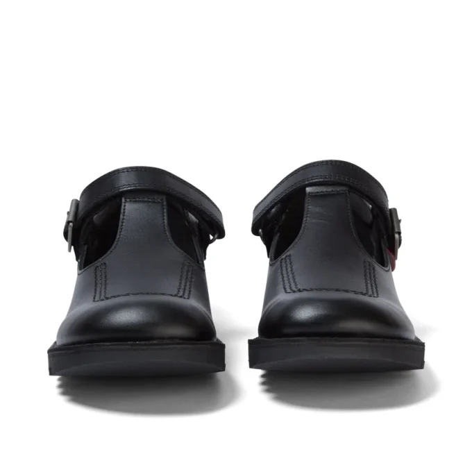 Zapatos Kick T-Bar para mujer joven, charol negro