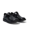 Zapatos Kick T-Bar para mujer joven, charol negro