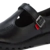 Zapatos Kick T-Bar para mujer joven, charol negro