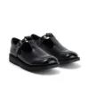 Zapatos Kick T-Bar para mujer joven, de piel sintética, charol, color negro
