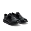 Zapatos Kick T-Bar para niñas, de imitación de charol, en color negro