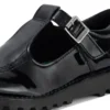 Zapatos Kick T-Bar para niñas, de imitación de charol, en color negro