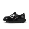 Zapatos Kick T-Bar para niñas pequeñas en charol negro