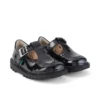 Zapatos Kick T-Bar para niñas pequeñas en charol negro