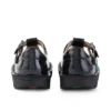 Zapatos Kick T-Bar para niñas pequeñas en charol negro