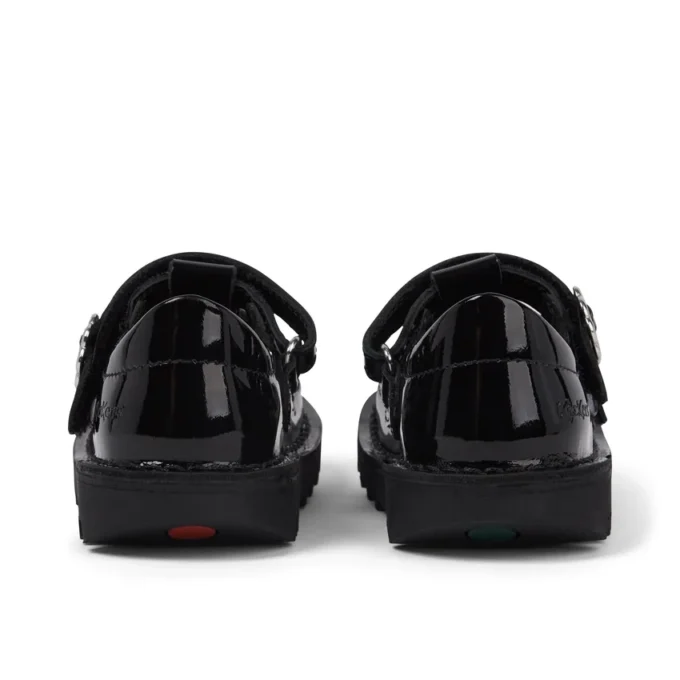 Zapatos Kick T-Bar para niñas pequeñas en charol negro