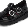 Zapatos Kick T-Bar para niñas pequeñas en charol negro