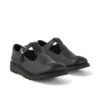 Zapatos Kick T-Bar para niñas y jóvenes, de imitación de cuero, negros