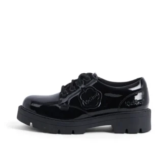 Zapatos Kori de charol con cordones para niña, negros