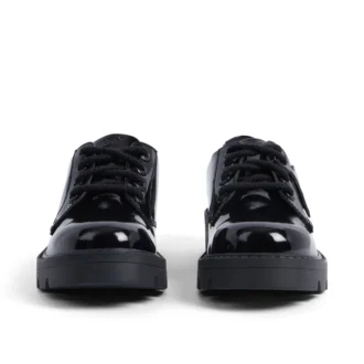 Zapatos Kori de charol con cordones para niña, negros