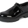 Zapatos Kori T Bar de charol para niñas, en negro
