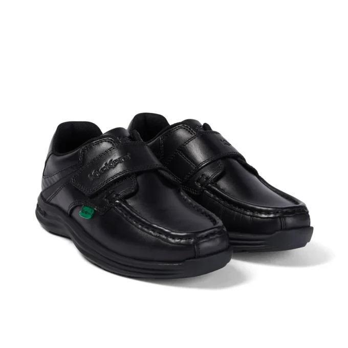 Zapatos Reasan Strap de piel para niño, color negro