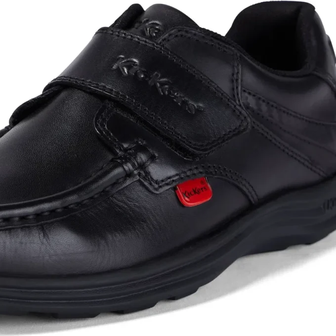 Zapatos Reasan Strap de piel para niño, color negro