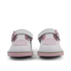 Zapatos T-Bar Wave de piel para niña, color blanco