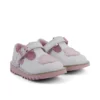 Zapatos T-Bar Wave de piel para niña, color blanco