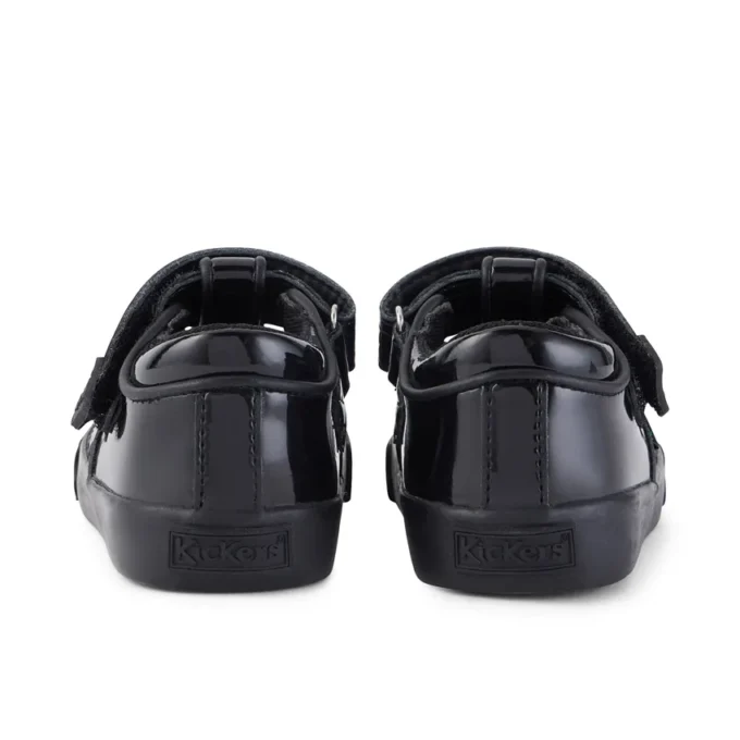 Zapatos Tovni Brogue con barra en T para niñas, de charol negro
