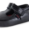 Zapatos Tovni Brogue con barra en T para niñas, de charol negro