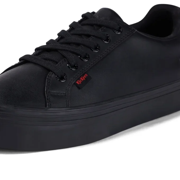 Zapatos Tovni Stack de piel para mujer joven, color negro
