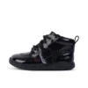 Zapatos unisex para bebé Playflex Hi de charol arrugado, negros