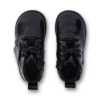 Zapatos unisex para bebé Playflex Hi de charol arrugado, negros