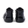 Zapatos unisex para bebé Playflex Hi de charol arrugado, negros