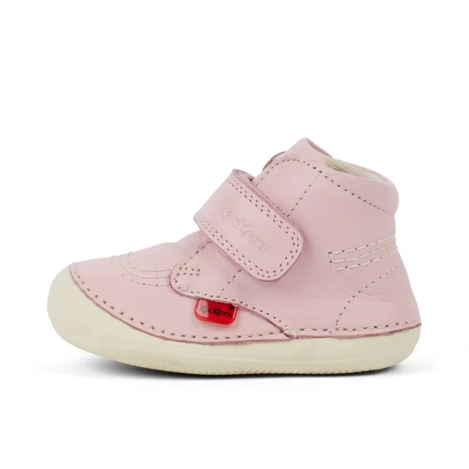 Zapatos unisex para bebé Softer Hi Baby de piel rosa claro