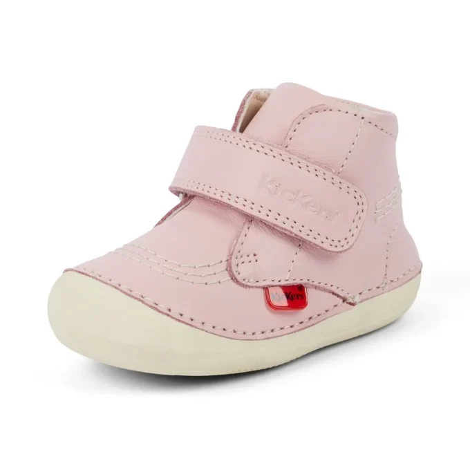 Zapatos unisex para bebé Softer Hi Baby de piel rosa claro